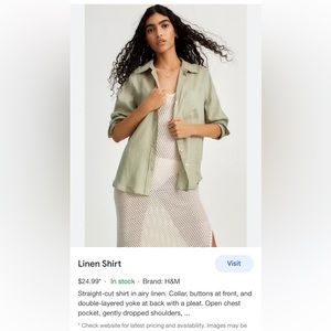 Green Linen Button Shirt